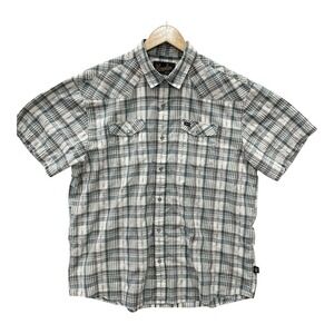 Howler Bros H Bar B Snap Shirt Mens XL Blue Plaid Tech Western Pockets‎